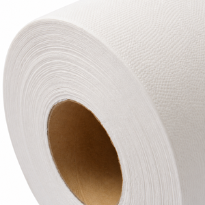 Rouleau de papier toilette jetable standard, doux, en pâte de bois vierge, blanc, pour usage en salle de bain - Product Image 2
