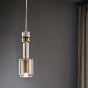 <span class=keywords><strong>Lustre</strong></span> en verre cylindrique en <span class=keywords><strong>bambou</strong></span> créatif nordique PM, logo imprimé en 3D, fer, milieu de gamme, restaurant, chambre à coucher, chevet, designer - Product Image 1