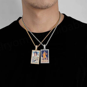 Collar con Colgante Rectangular Personalizado con Foto, Joyería con Micro Pavé de Circonita, Estilo Urbano FBKX014, Collar para Hombre - Product Image 5