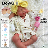 Poupée Reborn en Silicone Intégral Peinte à la Main de 20 Pouces, Modèle Pascle Fille/Garçon, Jouet de Collection avec Sucette, Poupée Reborn de Simulation