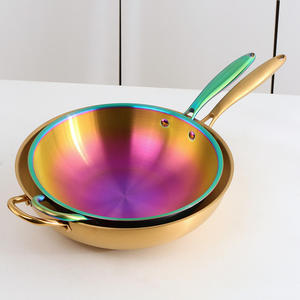 Poêle à frire antiadhésive en acier inoxydable de 36cm avec couvercle pour la cuisine - Product Image 5