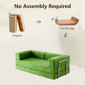 HOME 79'' Modern Two Seat Convertible Sofa <b>Bed</b> Boneless Compression <b>Folding</b> Loveseat Sleeper Foldable Modular Sectional Sofa - Product Image 4