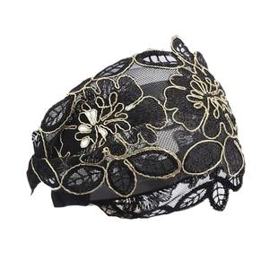 Diadema coreana de ala ancha con flequillo blanco, hecha a mano, con flor de rosa bordada, accesorios para el cabello, pinza para el pelo, tocado - Product Image 1