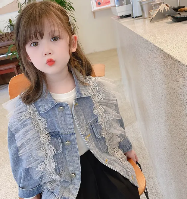 cy10575a european baby clothes 2023 fashion spring girls jean jacket coat
