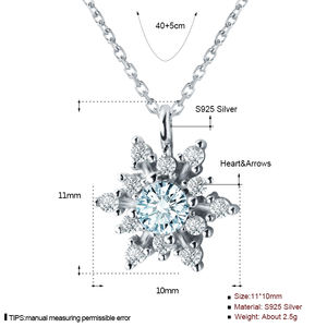 G42 Kalung Liontin Pengiring Pengantin Wanita, Jimat Natal 925 Perak Murni Elegan Biru Kubik Zirkon Kepingan Salju - Product Image 6