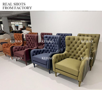 Chaise d'Appoint Vintage en Cuir Tweed Chesterfield Fauteuil Américain Rétro Canapé Loisirs Réception Chaise Boucle Unique Tigre Chaise