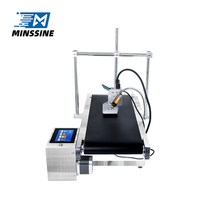 Impresora en Línea Inteligente Minssine 600DPI TIJ, Nueva Máquina Transportadora 2 en 1, Codificación de Fecha de Fabricación en PVC, Pantalla Táctil, Velocidad de 50m/min, Tinta Solvente