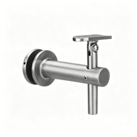 Support d'angle réglable moderne noir en acier inoxydable 316L pour main courante de escalier à tube rond ou carré