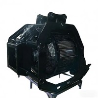 Tamiseur rotatif à godets de 20 tonnes pour la séparation du sol et du compost, entraînement hydraulique, patins anti-usure noirs