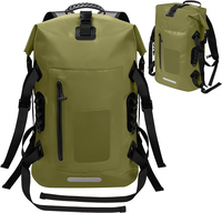 Sac à dos étanche léger en bâche PVC 500D de 25L avec fermeture éclair, idéal pour le camping, la randonnée et la plage - Vente flash