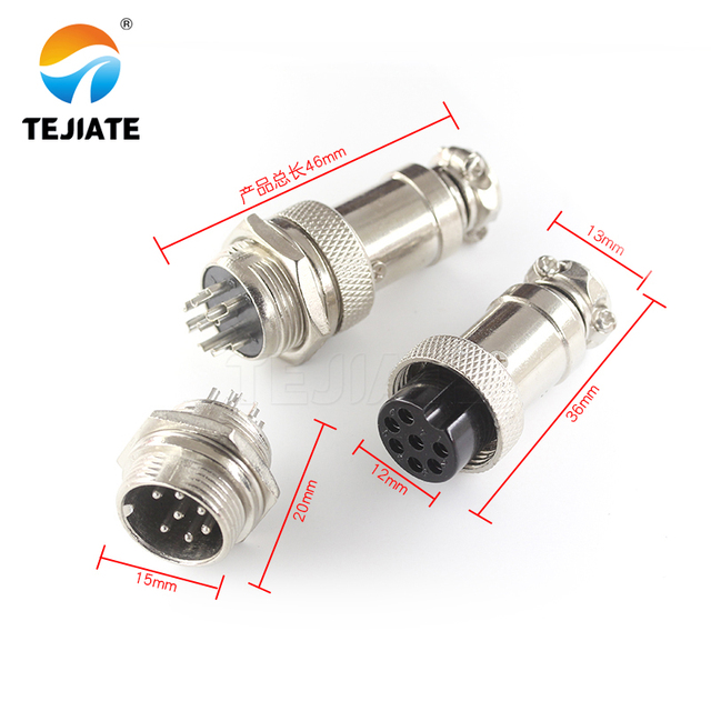 16mm Panel Mount Adapter with Waterproof Aviation Socket M16 Male Female GX16 Aviation Plug Copper Contact Cable Connector