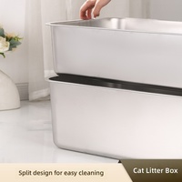 Nuevo Tazón para Gatos de Acero Inoxidable de Gran Capacidad con Rejilla Extraíble, Ecológico y Antiadherente para Gatos
