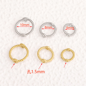 Anneau perlé en acier inoxydable plaqué or et argent, double trou, composants de bijoux DIY pour accessoires de tissage de perles - Product Image 3