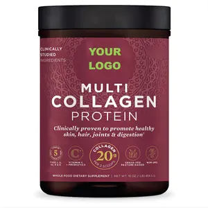 Anti Age Organic Multi Collagen Protein Powder Klinisch nachgewiesen, um gesunde Haut, Haare, Gelenke und Verdauung zu fördern