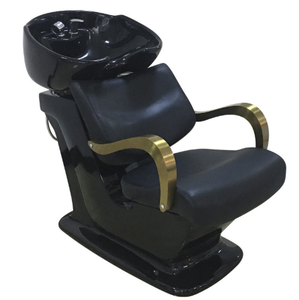 Silla de Lavado de Cabello Moderna para Salón de Belleza, Color Negro y Dorado, Gran Venta - Product Image 3