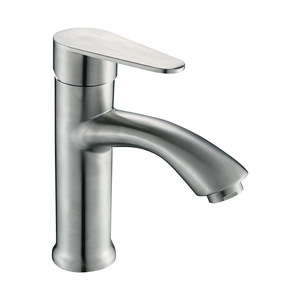 Robinet de salle de bain en acier inoxydable, mitigeur eau chaude et froide à trou unique avec siège de valve de 35 mm pour lavabo sur comptoir - Product Image 5
