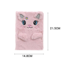 Carnet A5 à couverture moelleuse avec visage d'animal mignon, pages lignées, journal intime pour enfants, carnet de croquis, idéal pour l'école ou comme cadeau