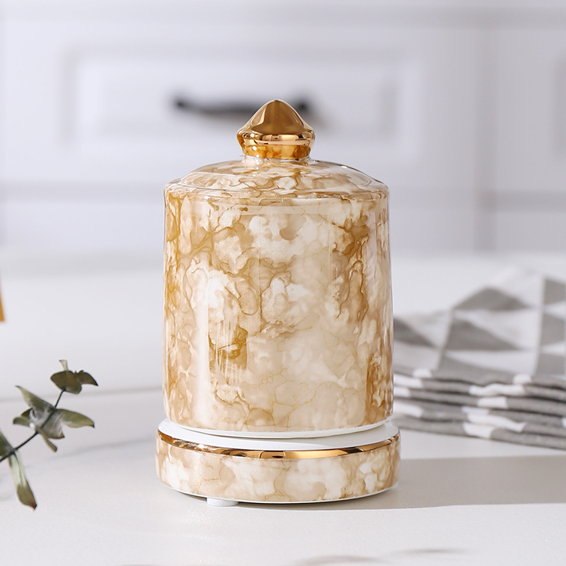 Yellow gemstone pattern toothpick holder