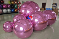 Ballons et balles surdimensionnées de conception d'événement de fête de vacances Grandes boules gonflables brillantes roses multicolores de miroir