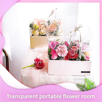 Boîte alimentaire transparente en PVC personnalisée avec ruban, pliable, pour sushis, gâteaux, fruits, cadeaux, pour boulangerie, emballage à emporter, stockage