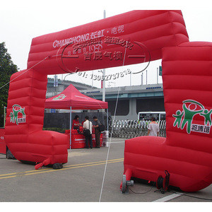 Arco Inflable Changhong Rojo con Impresión Digital, Resistente al Agua, Bomba de Aire Eléctrica, Publicidad Exterior - Product Image 1