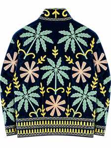 <b>Women's</b> <b>Navy</b> Blue Velvet Embroidered Bomber Jacket Solid Long Sleeve Stand Collar Artisan Fashion Cotton Lining B2B Export - Product Image 6