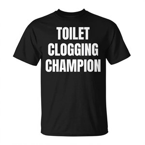 T-shirt Champion des bouchons de toilettes, blagues amusantes pour papa, cadeau pour hommes - Product Image 2