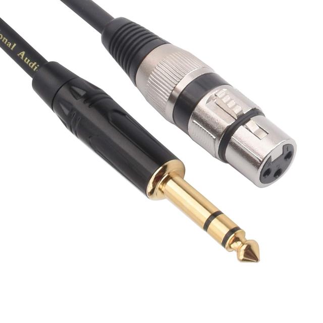 Balanced 1/4 TRS to XLR Cable, XLR Female to Stereo 6.35mm Plug Wire, Audio Cannon Line for Microphone Speaker Amplifier DMX