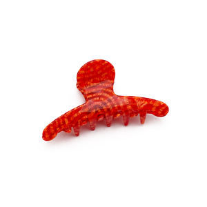 Pinza de Pelo Estilo Coreano de 9.6cm con Rayas Rojas de Acetato, Pinza de Pelo Moderna para Mujer, Pinza de Pelo para Recoger el Cabello, Venta al por Mayor Personalizada - Product Image 1