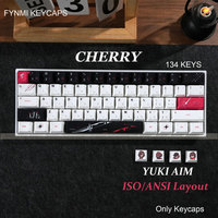 Hot Anime Yuki Aim Keycaps ANSI Layout Cherry Profile 5 Sides Dye Sublimation PBT Keycaps for Mechanical Keyboard