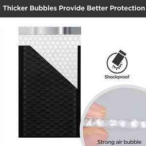 Enveloppe à bulles noire estampillée étanche en stock avec logo personnalisé emballage protecteur auto-obturant sac à bulles en poly - Product Image 3
