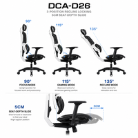 Chaise de Gaming Ergonomique en Maille avec Accoudoirs 4D Exosquelette Mecha, Siège Coulissant, Piston à Gaz Classe 4, Base en Nylon, Chaise de Bureau Informatique