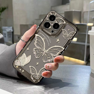 เหมาะสำหรับเคสไอโฟน 17 โปรแม็กซ์ เคสลายเส้นโปร่งใสเรียบง่าย ลายผีเสื้อ เคสป้องกันแบบเต็มตัว กันกระแทก - Product Image 5