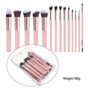 Ensemble de 14 <span class=keywords><strong>pinceaux</strong></span> de maquillage populaires 2025, pinceau pour les yeux, fond de teint, logo personnalisé, poils naturels, rose, noir, <span class=keywords><strong>pinceaux</strong></span> de maquillage - Product Image 3