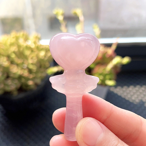<span class=keywords><strong>Baguette</strong></span> <span class=keywords><strong>magique</strong></span> personnalisée en cristal de quartz rose pierres de guérison en forme de lune cristaux naturels de haute qualité pour cadeau - Product Image 5