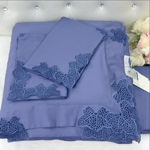豪华高端长绒棉枫叶蕾丝夏季被子四件套批发中国制造 - Product Image 1