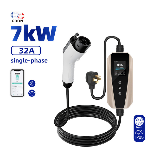 GDON 32A 7kW Type 1 EVSE Level 2 Charger Smart Home Electric Car Charging Station Residential EV Unit