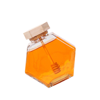 Bouteilles hexagonales en verre de qualité alimentaire 380 ml avec bouchon à vis en bois pour diffuseur et emballage de gâteaux