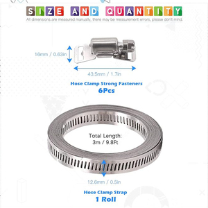 JINKUN Abrazadera de Correa <span class=keywords><strong>Berserk</strong></span> de Acero Inoxidable 304, Rollo de 15 Metros para Fijación de Tuberías Industriales - Product Image 4