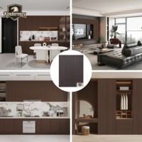 Panneaux muraux de cuisine en MDF stratifié mélaminé à texture synchronisée personnalisables 1220x2440mm pour meubles d'appartement et d'hôtel
