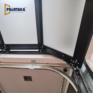 Chất Lượng Tốt Nhất Giá Rẻ Con Lăn Dọc Bifold Phong Cách Thông Minh Cửa Nhà Để Xe Với Cửa Cho Người Đi Bộ - Product Image 5