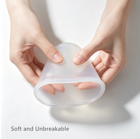 Tasse en silicone réutilisable de qualité alimentaire avec couvercle et paille, Mug transparent de qualité supérieure pour thé, café, lait, jus, yaourt