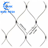 Maille de câble métallique flexible en acier inoxydable 304 316 de haute qualité, ouverture de maille 60*60mm, avec ferule verrouillable, pour enclos de reptiles/primates