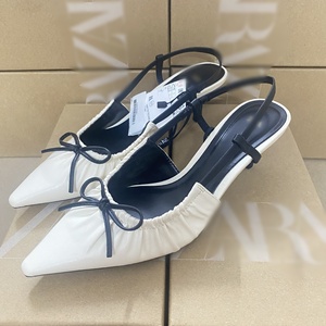 2025 esce nuova uscita <span class=keywords><strong>con</strong></span> slingback a Stiletto del famoso marchio Za Party <span class=keywords><strong>con</strong></span> <span class=keywords><strong>scarpe</strong></span> a punta francese pieghettate <span class=keywords><strong>con</strong></span> <span class=keywords><strong>tacco</strong></span> alto <span class=keywords><strong>con</strong></span> fiocco per l'estate - Product Image 2