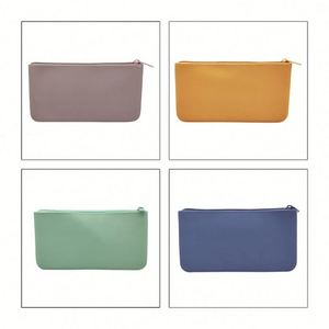 Sac de maquillage portable en silicone couleur unie, tendance et durable, pliable, étanche avec fermeture éclair pour usage quotidien en extérieur – Offre spéciale - Product Image 6
