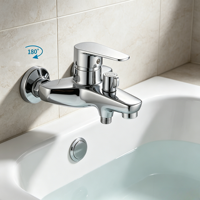 Robinet de douche monocommande en alliage de zinc poli au design moderne, avec cartouche céramique, idéal pour les salles de bain d'hôtels et d'appartements