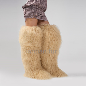 <span class=keywords><strong>Stivali</strong></span> Alti 70 cm da Donna in Lunga Pelliccia Mongola, <span class=keywords><strong>Stivali</strong></span> Invernali Caldi con <span class=keywords><strong>Suola</strong></span> Spessa, <span class=keywords><strong>Stivali</strong></span> Soffici Sopra il Ginocchio di Pelliccia alla Moda per Esterni - Product Image 5