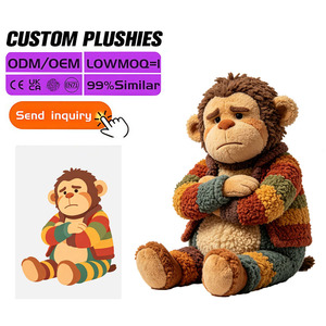 Ours en peluche personnalisé, grande taille, assis et <span class=keywords><strong>triste</strong></span>, avec bras croisés, figurine en peluche super douce en coton PP, personnalisable - Product Image 1