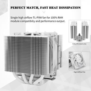 Thermalright Peerless Assassin 90 SE White PC <span class=keywords><strong>CPU</strong></span> Air Cooler 8 tuyaux de chaleur Dispenseur de chaleur en cuivre Ventilateur - Product Image 3