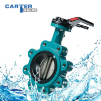Vanne papillon à brides en fonte Carter, fonte ductile GGG50, raccordement à brides, siège pneumatique centrifuge en EPDM, eau et eaux usées, CE